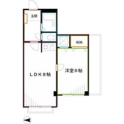 ボヌール吉祥寺 1LDKの間取図画像