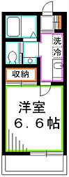 銘 1Kの間取図画像