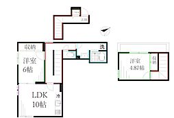 武蔵野市西久保3丁目アパート 2LDKの間取図画像