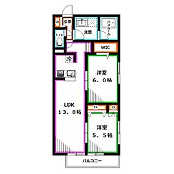 グランメゾン美鈴 2LDKの間取図画像