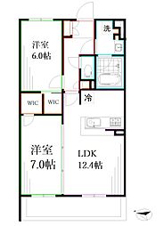 ディアクレスト西荻窪 2LDKの間取図画像