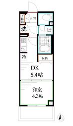 ディアクレスト西荻窪 1DKの間取図画像