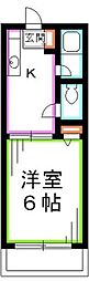 ハイツ太陽 1Kの間取図画像