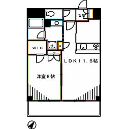 BelleForet武蔵野 1LDKの間取図画像
