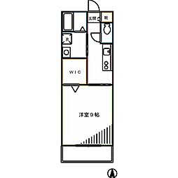 レトア 1Kの間取図画像