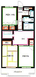 プライムアーバン武蔵小金井 3DKの間取図画像