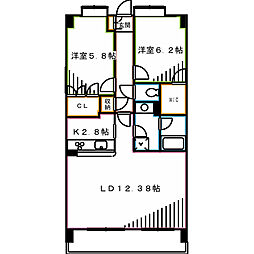ANESISKAPPADUO 2LDKの間取図画像