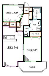 ラベンダーテラス 2LDKの間取図画像