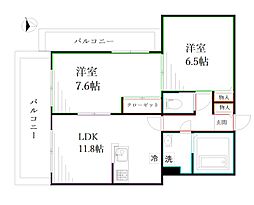 UTENA TERRACE 2LDKの間取図画像