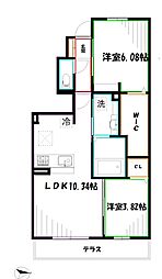 NKガーデン 2LDKの間取図画像