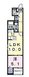 ベル・ウッド深大寺 1LDKの間取図画像