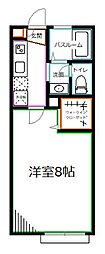 レ・フレール2 1Kの間取図画像