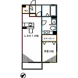 モナリエ・ルピナ 1LDKの間取図画像