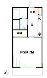 グリーンヒル三鷹 1Kの間取図画像