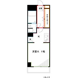 イーストヒルズ小金井 ワンルームの間取図画像