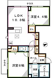 コンソラータ 2LDKの間取図画像