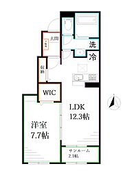 ル ボヌール 1LDKの間取図画像