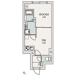 エルファーロ善福寺 5階1DKの間取り