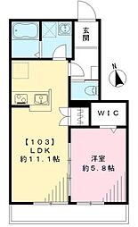 SAKURA Terrace E 1階1LDKの間取り
