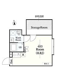 CICADA RESIDENCE OGIKUBO ワンルームの間取図画像