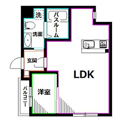 リッツ関町 1LDKの間取図画像