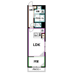 リッツ関町 1LDKの間取図画像