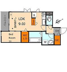 ヴィアーレ吉祥寺 1LDKの間取図画像
