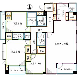 インテグラーレ哲学堂 3LDKの間取図画像