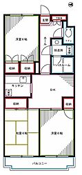 プライムアーバン武蔵小金井 3DKの間取図画像