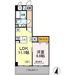 ベース・ブリッジ 1LDKの間取図画像