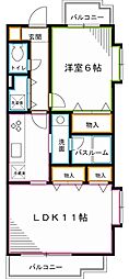 ロサレス荻窪 1LDKの間取図画像