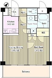 BelleForet武蔵野 1LDKの間取図画像