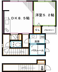 ロンド荻窪 1LDKの間取図画像