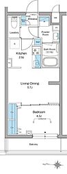 ルフォンリヴェント杉並永福 1LDKの間取図画像
