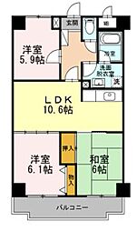 エスポワール小金井 3LDKの間取図画像