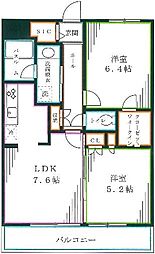 フレンシア高円寺 2LDKの間取図画像
