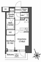 コンフォリア西荻窪 1DKの間取図画像