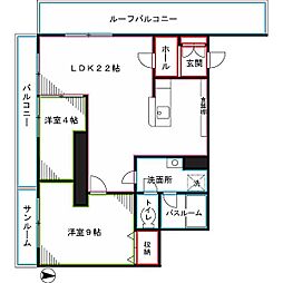 カールトンコート 2LDKの間取図画像