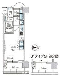 パークアクシス東高円寺 ワンルームの間取図画像