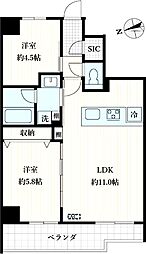 leSuda 2LDKの間取図画像