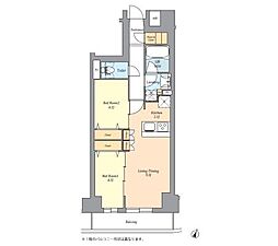 杉並区荻窪2丁目マンション 2LDKの間取図画像