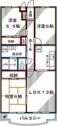 プランドール小金井 3LDKの間取図画像