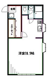 ハイツ太陽 ワンルームの間取図画像