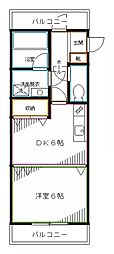 ラ・ペルラ 1DKの間取図画像