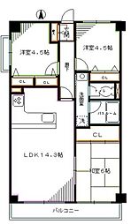マアヤ白鷺 3LDKの間取図画像