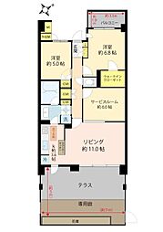 中野坂上パーク・ホームズ 2SLDKの間取図画像