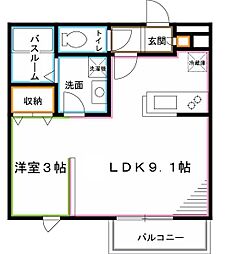 ライトガーデン2 1LDKの間取図画像