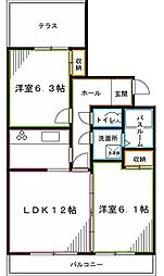 レーベン・グランツ 2LDKの間取図画像