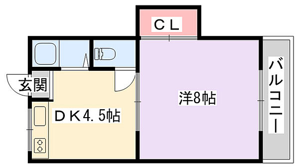 浜田ハイツ ｜大阪府寝屋川市香里新町(賃貸マンション1DK・4階・25.00㎡)の写真 その2