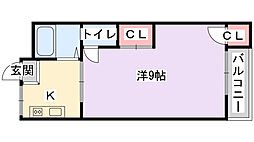 さつきマンション 1Kの間取図画像